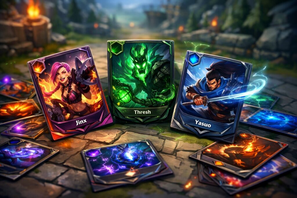 plusieurs cartes d’un jeu comme Riftbound