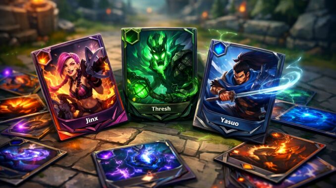 plusieurs cartes d’un jeu comme Riftbound
