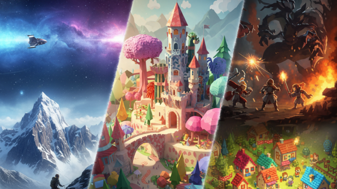 Poster présentant plusieurs jeux indé