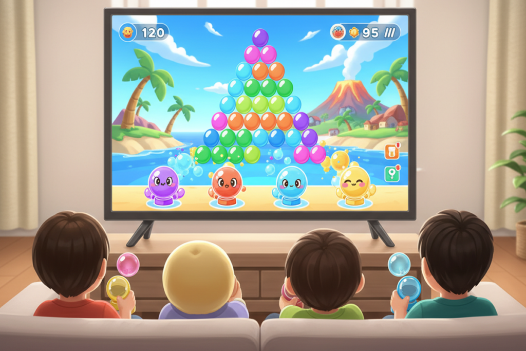 Gameplay d’un jeu vidéo comme Puzzle Bobble Every Bubble!