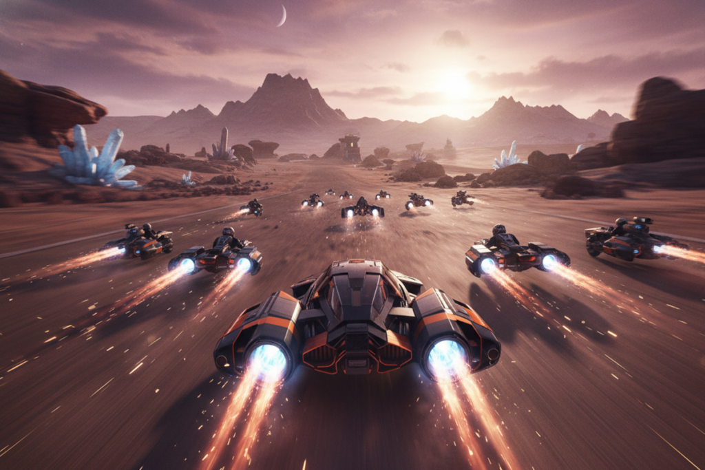 Gameplay d’un jeu similaire à  Star Wars : Galactic Racer