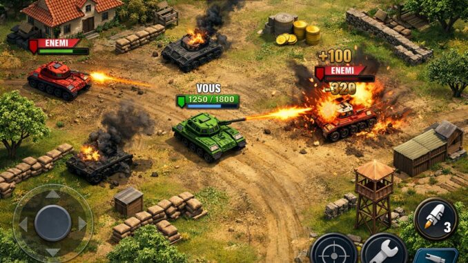 Gameplay d’un jeu mobile comme Tank Battle