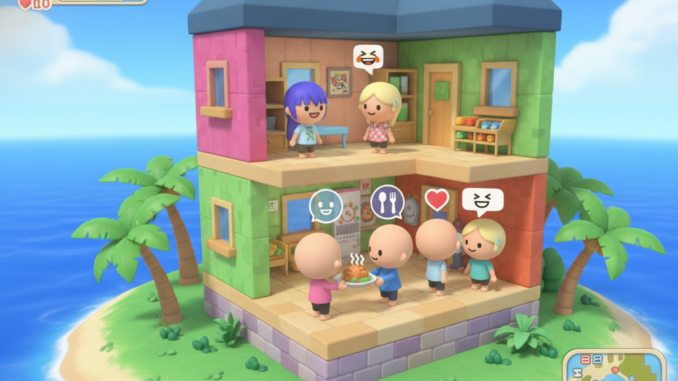 Gameplay d’un jeu cosy comme Tomodachi Life : Une vie de rêve