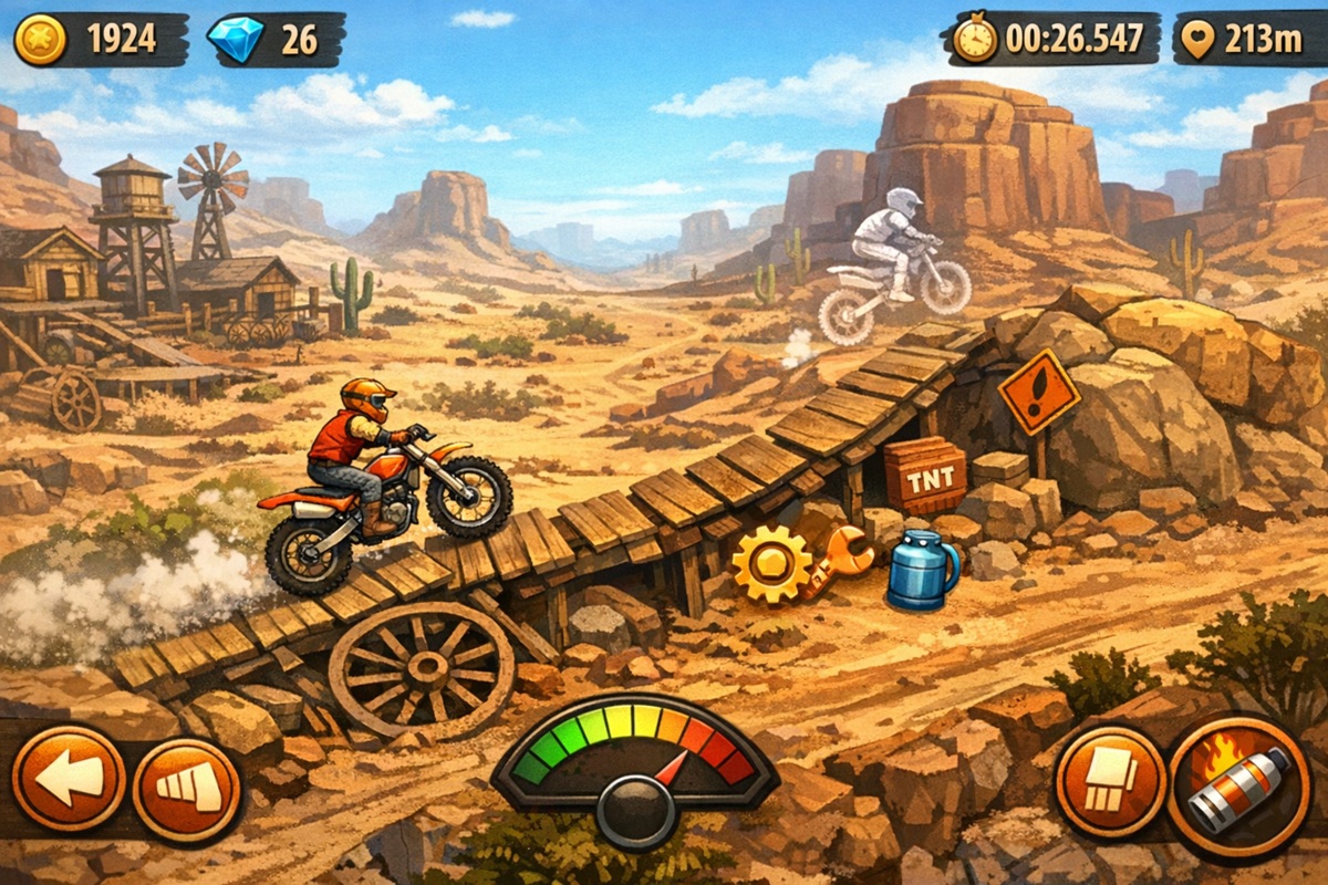 Gameplay d’un jeu mobile comme Trials Frontier