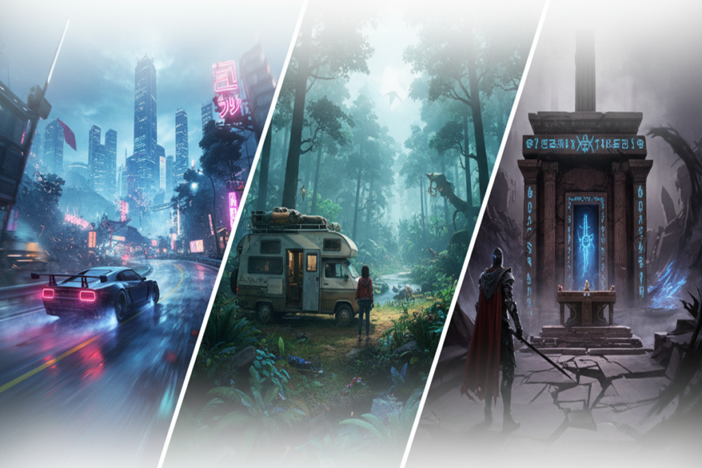 Affiche de différents jeux Xbox Game Pass