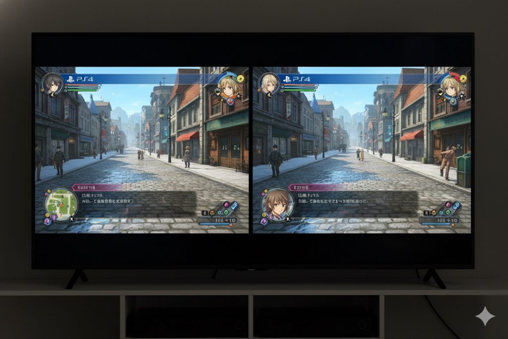 comparatif entre la version PS4 et la version PS5 de Trails from Zero