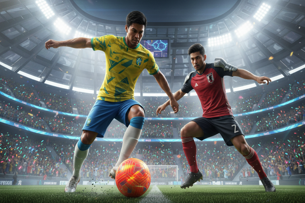 Gameplay d’un jeu de football comme EA Sports FC 26