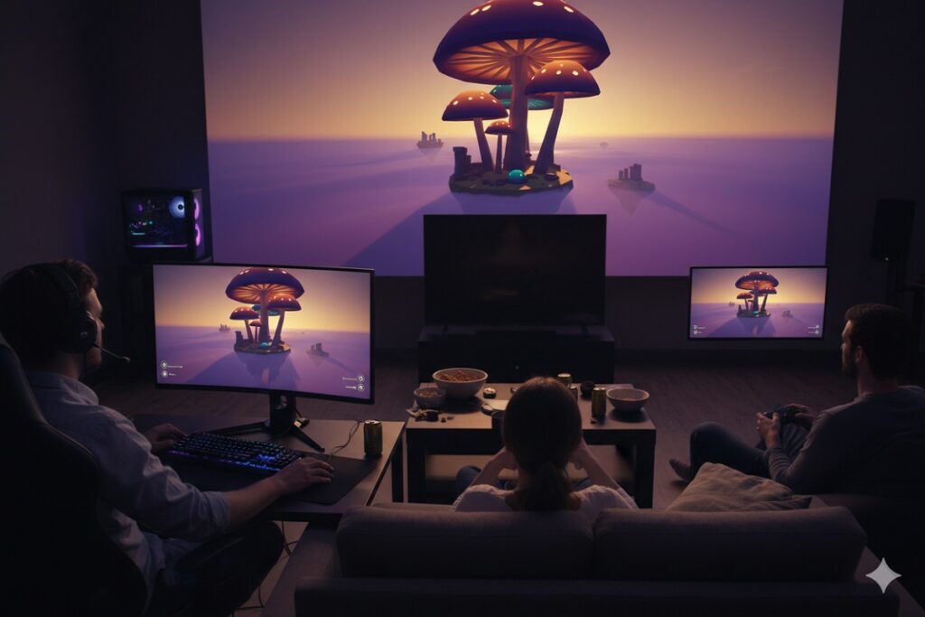 gamers jouant au jeu Dread Delusion sur PC et consoles