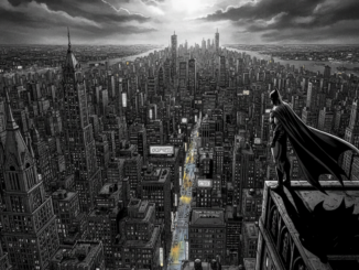 Batman sur le toit d’un immeuble