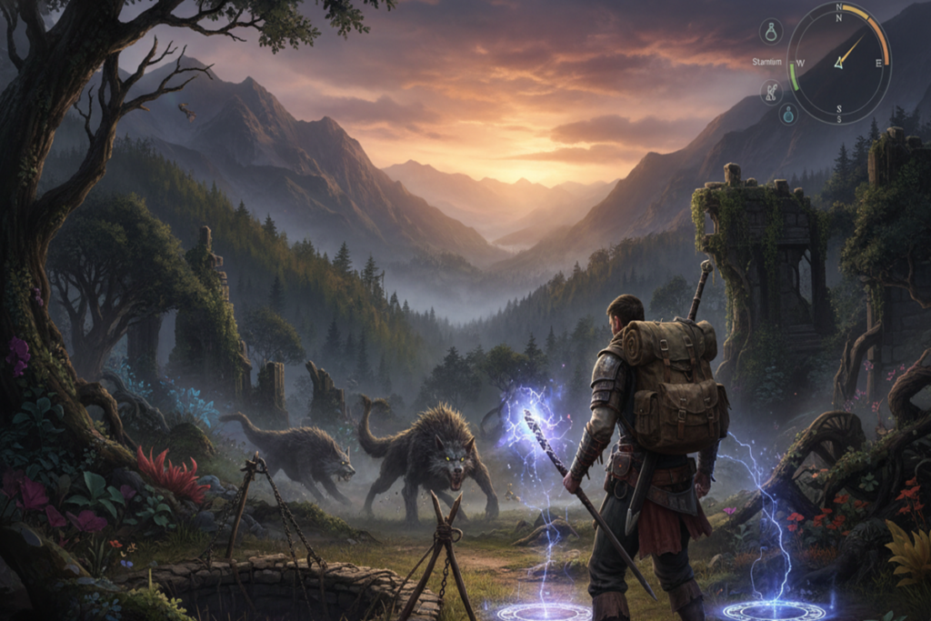 Gameplay d’un jeu d’aventure comme Outward 2