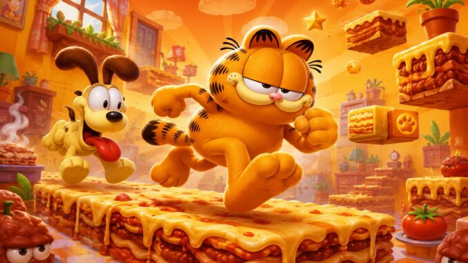 personnage en pleine course inspiré de Garfield