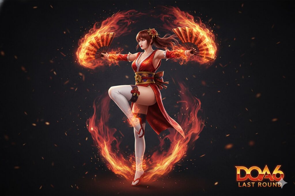 personnage inspiré de Mai Shiranui en costume KOF XIV 