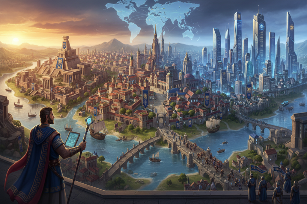 Gameplay d’un jeu similaire à Civilization VII