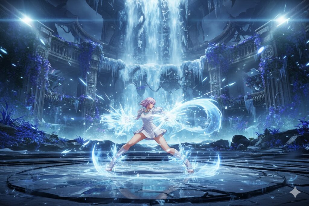  stage Lost Paradise avec un personnage comme Mai Shiranui