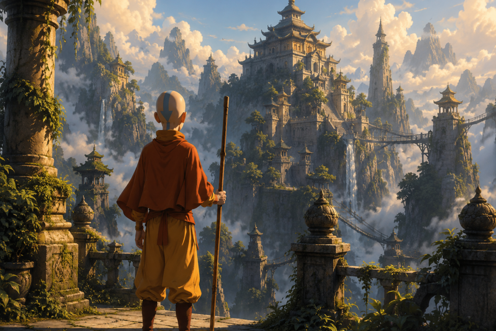 Gameplay d’un jeu mettant en avant Aang
