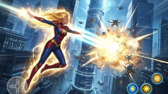 Gameplay d’un jeu mobile comme Captain Marvel : Battle Flight