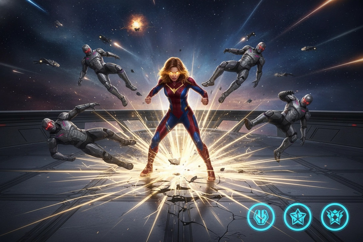 Gameplay d’un jeu mobile comme Captain Marvel : Battle Flight