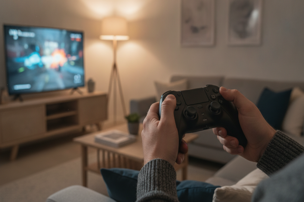 Un joueur sur le Xbox Game Pass sur sa console
