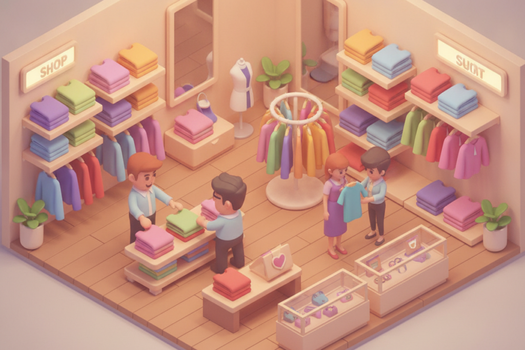 Gameplay d’un jeu de gestion de magasin