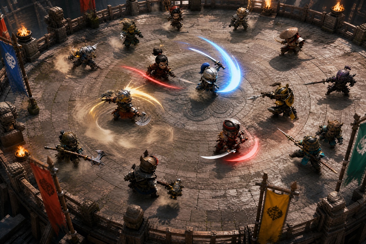 Gameplay d’un jeu mobile comme For Honor Warriors IO