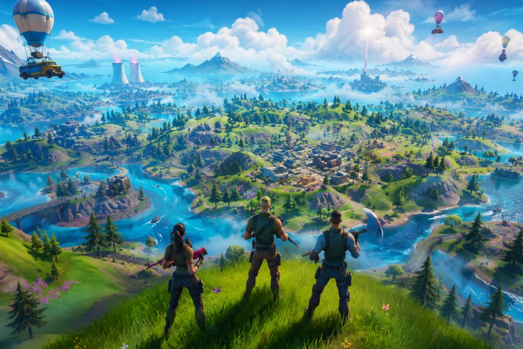 Gameplay d’un jeu similaire à Fortnite