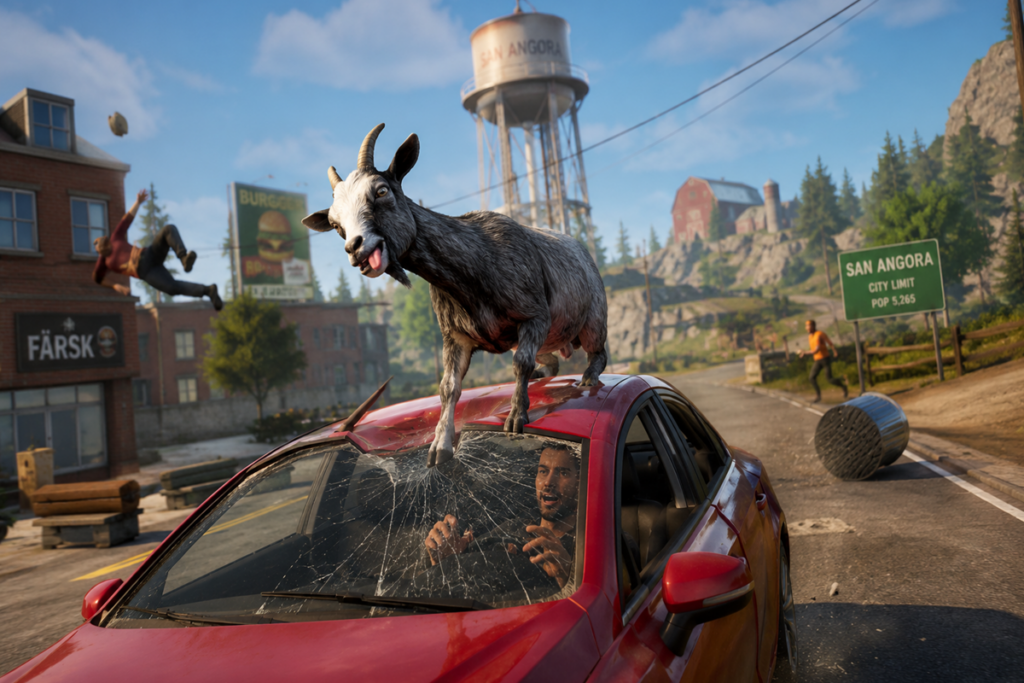 Gameplay d’un jeu similaire à Goat Simulator 3