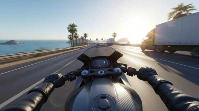 Gameplay d’un jeu de course comme Highway Rider Extreme