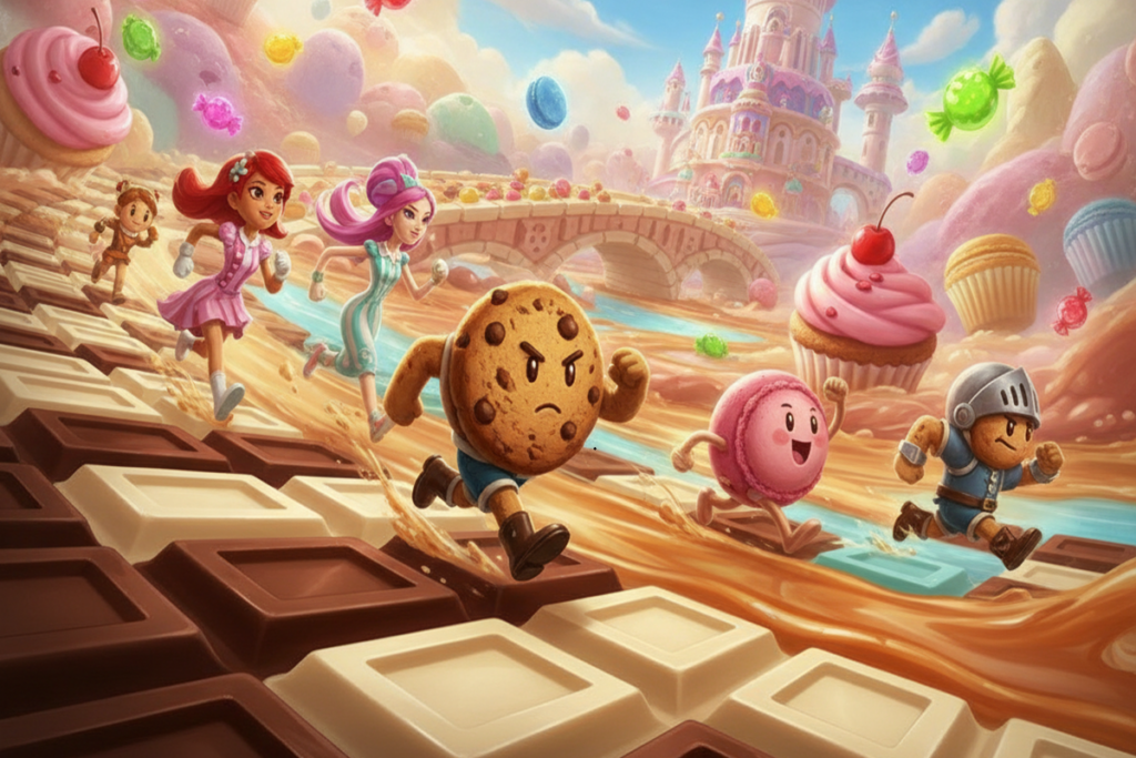 Gameplay d’un jeu de plateforme avec des cookies