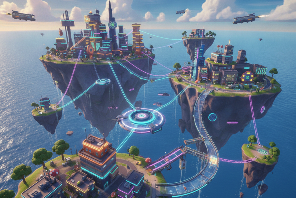 Gameplay d’un jeu battle royale comme Fortnite