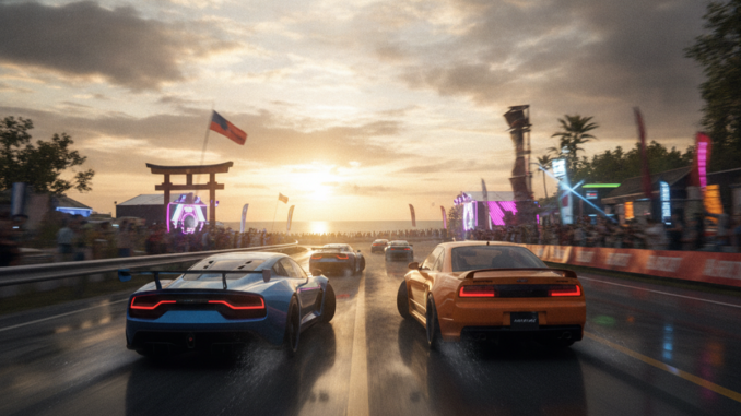 Gameplay d’un jeu de course comme Forza Horizon 6