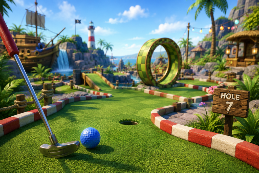 Gameplay d’un jeu similaire à Infinite Minigolf