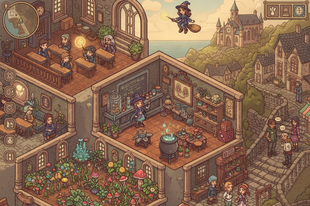 Gameplay d’un RPG comme Witchbrook