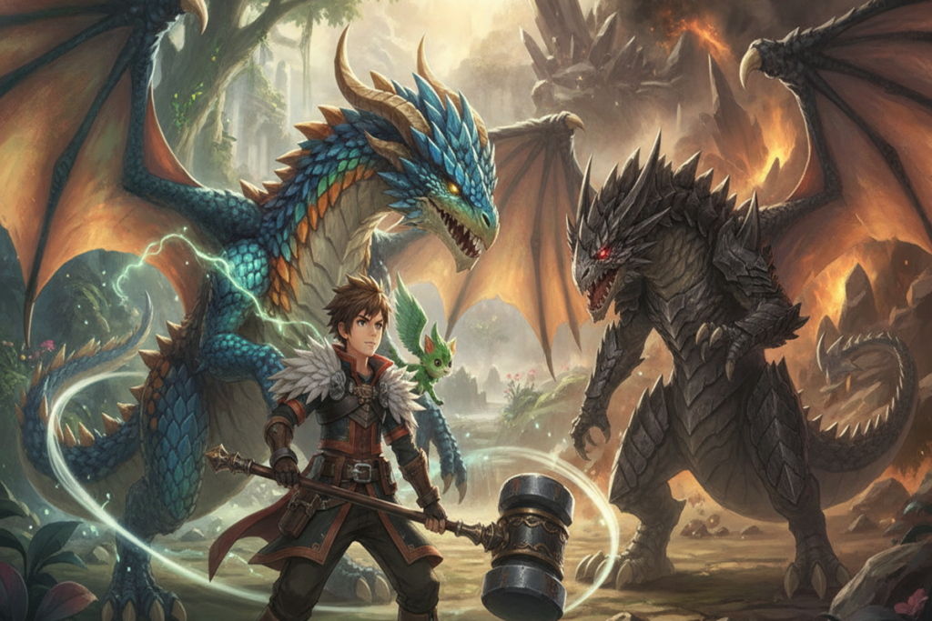 Gameplay d’un jeu similaire à Monster Hunter Stories