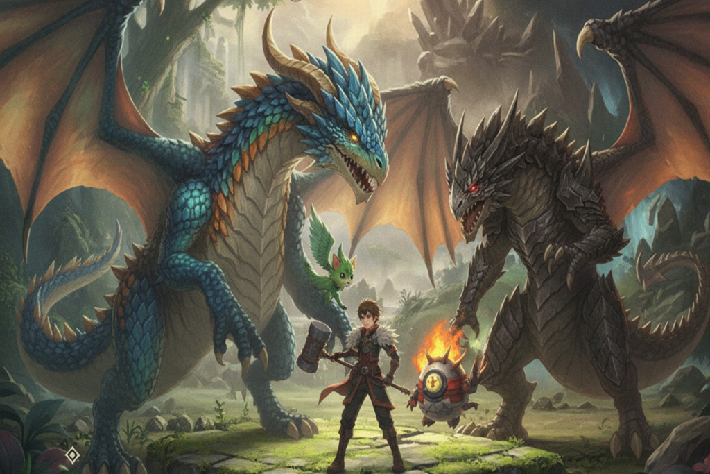 Gameplay d’un jeu RPG comme Monster Hunter Stories 3