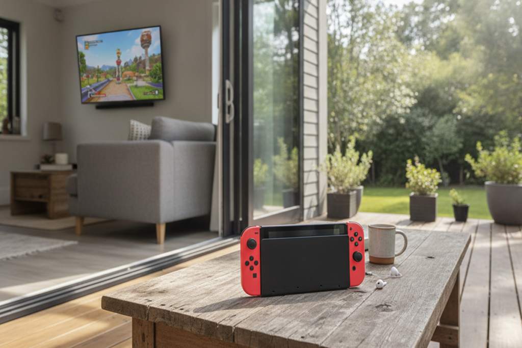 Une console Nintendo Switch avec le bundle