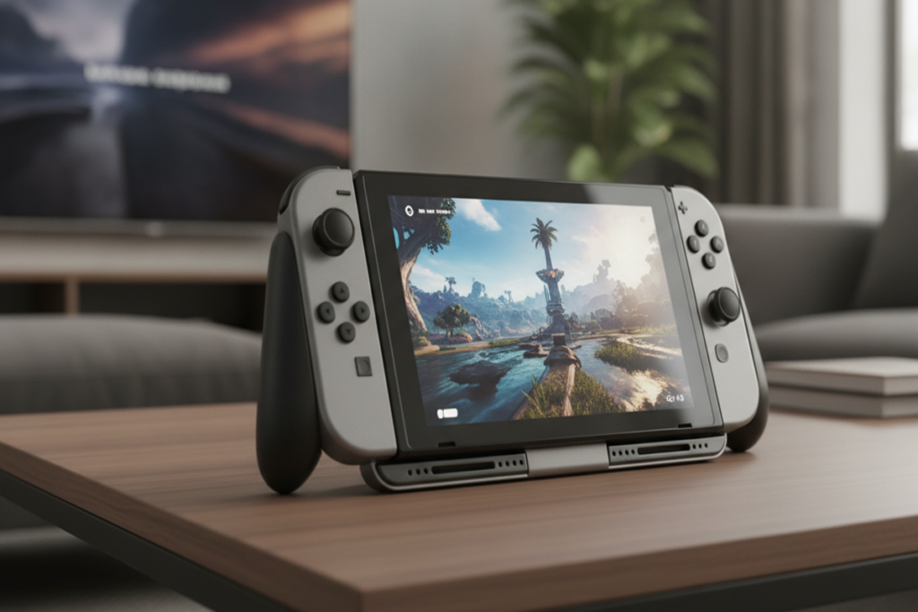Une console de jeu similaire à la Nintendo Switch