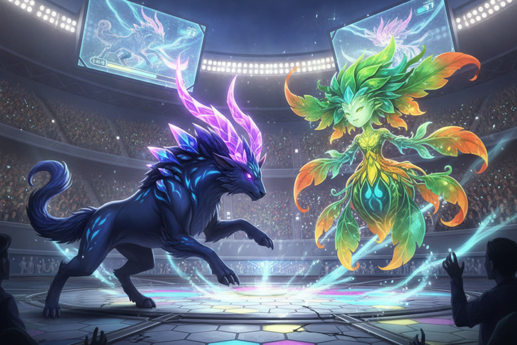 Gameplay d’un jeu similaire à Pokémon Champions
