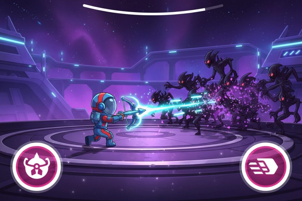 Gameplay d’un jeu d'action comme Space Survivor