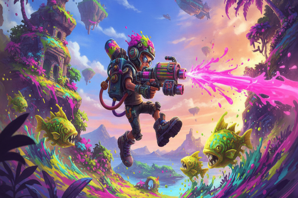 Gameplay d’un jeu similaire à Splatoon Raiders