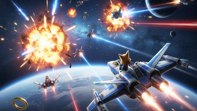 Gameplay d’un jeu de combat spatial comme Star Fox
