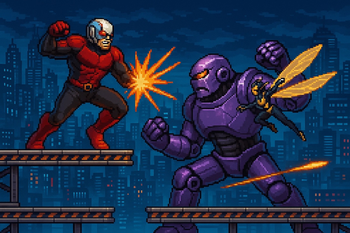 Gameplay d’un jeu mobile comme Ant-Man and The Wasp: Attack of the Robots