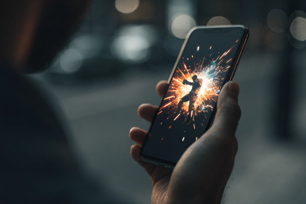 Gameplay d'un jeu de combat et d'arts martiaux sur mobile