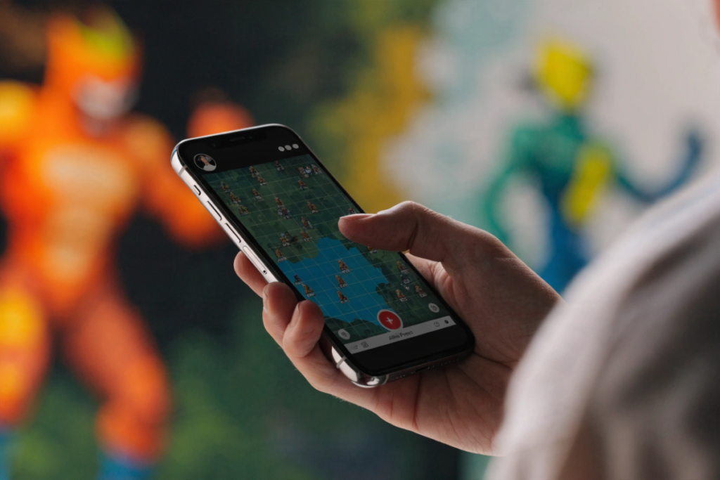 Gameplay d'un jeu de stratégie et de gestion d'équipe sur mobile