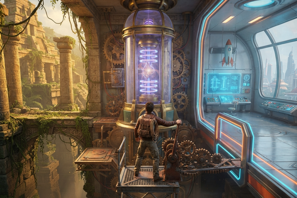 Gameplay d’un jeu d’aventure temporel comme LIFTED