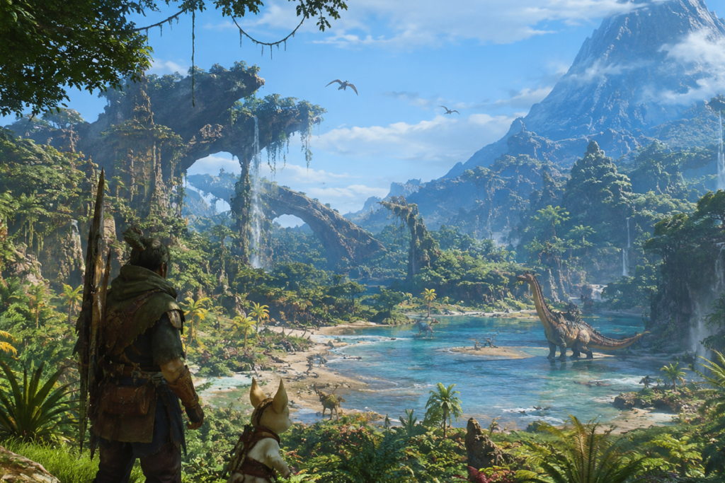 Gameplay d’un jeu open world comme Monster Hunter Outlanders