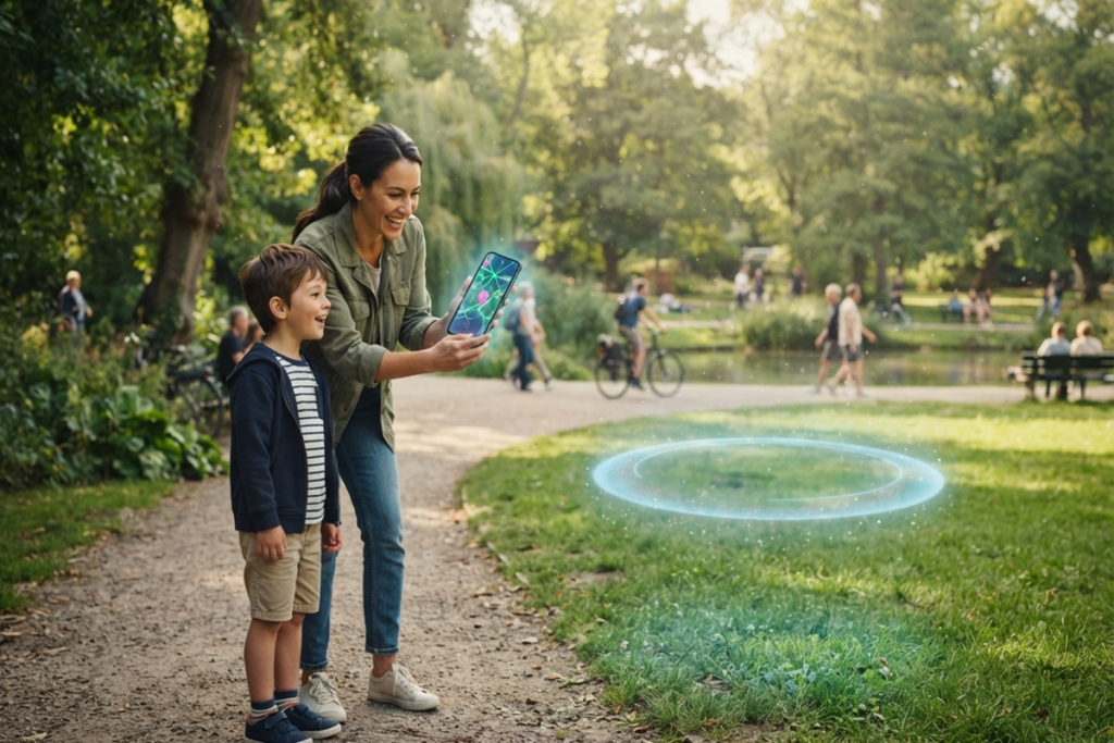 Gameplay d’un jeu social géolocalisé comme Pokémon GO