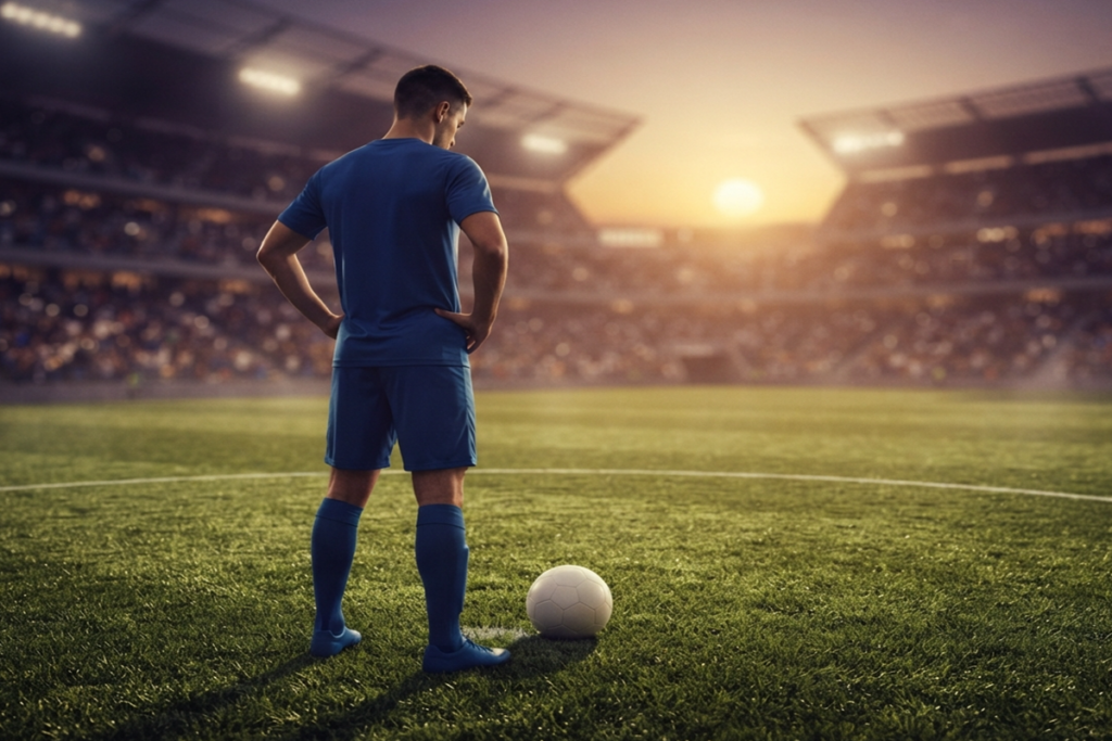 Un joueur de football sur un terrain
