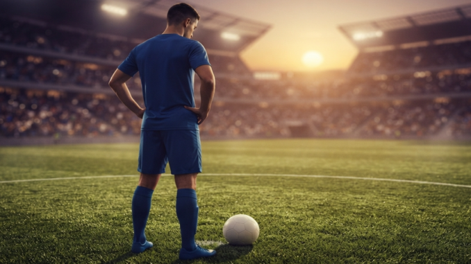 Un joueur de football sur un terrain