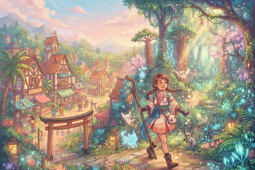 Gameplay d’un jeu RPG similaire à Mirage : Miracle Quest