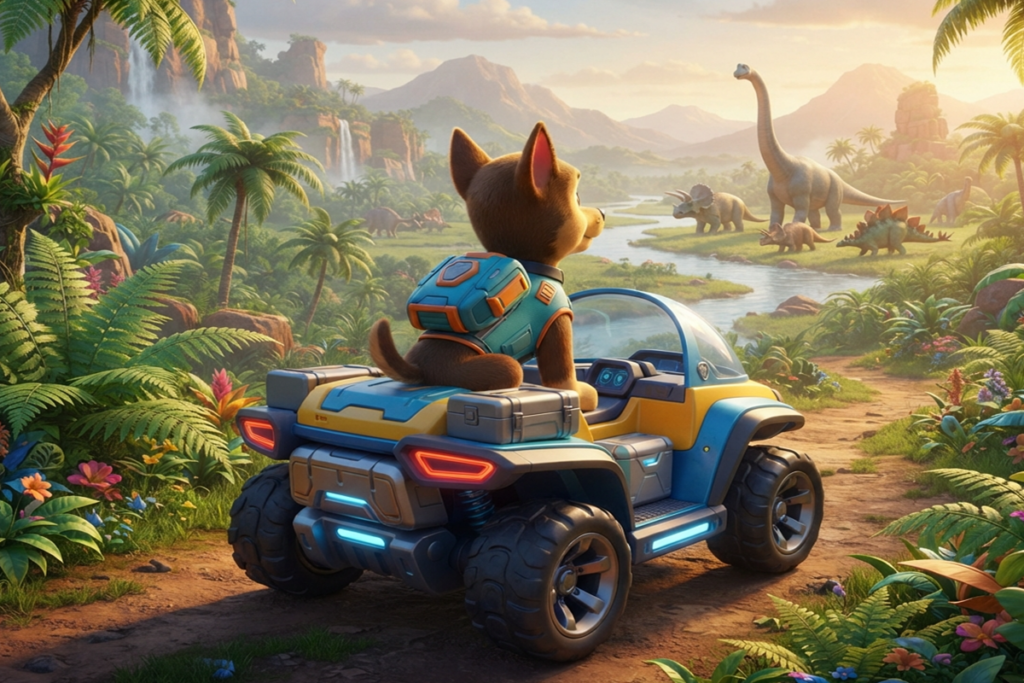 Gameplay d’un jeu similaire à PAW Patrol, La Pat’Patrouille : Mission Dino